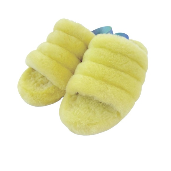 UGG Sheepskin Fluff Yeah Slippers Slide Shoes Size 5 Youth or 6.5/7 Women - Picture 9 of 13